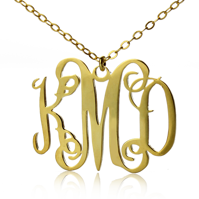 Taylor Swift Style Personalized Monogram Necklace Gold