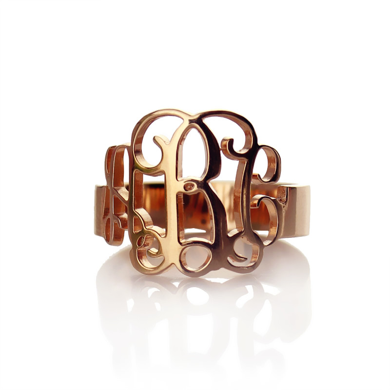 Personalized Rose Gold Monogram Ring