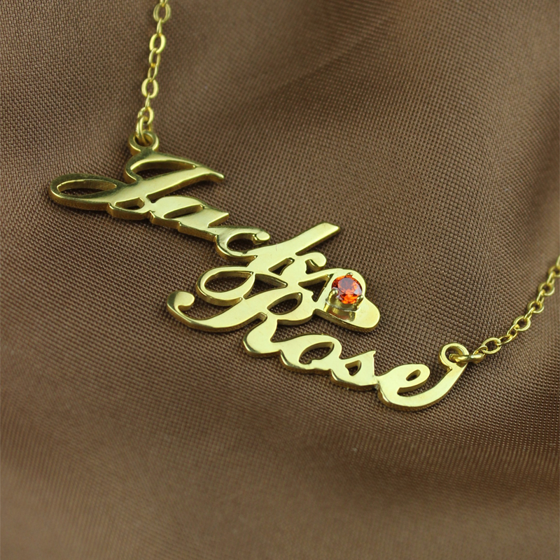 TwoRow Letter Gold Carrie Style Name Necklace
