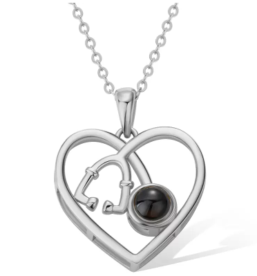Personalized Heart Stethoscope Projection Necklace