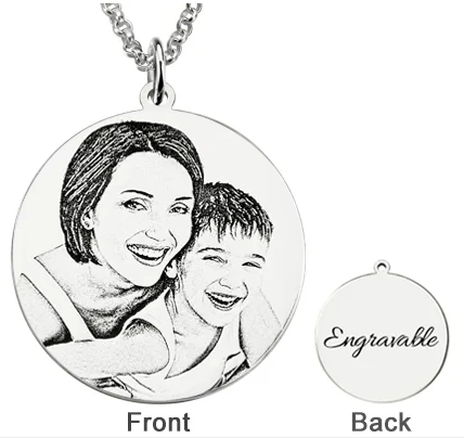 Engraved necklace mothers discount day