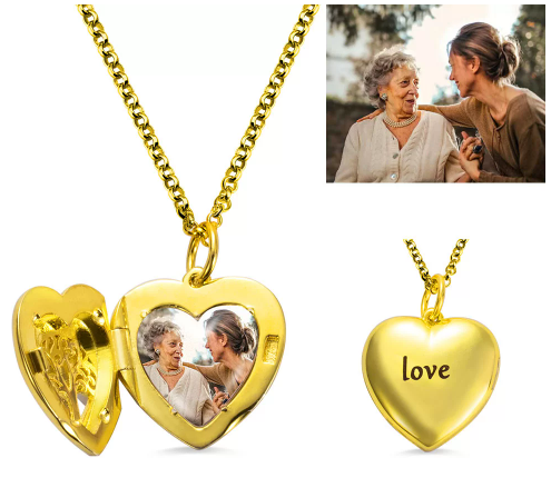 Custom Photo Heart Necklace for Mother
