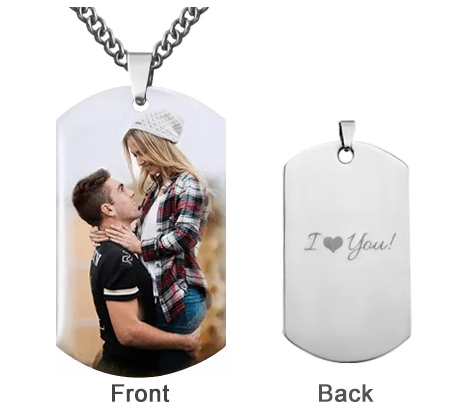 Stainless Steel Engravable Photo Necklace