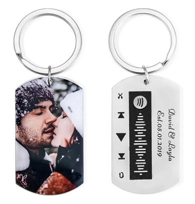 Custom Spotify Photo Love Songs Keychain Gift for Him/Her