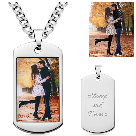 Custom Stainless Steel Photo Dog Tag Keychain/Necklace