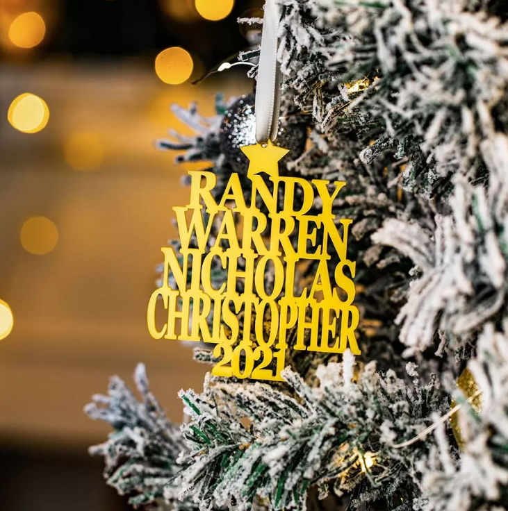 Personalized Family Name Christmas Ornament