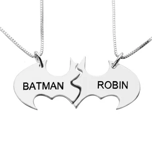 Batman Best Friend Name Necklace Sterling Silver