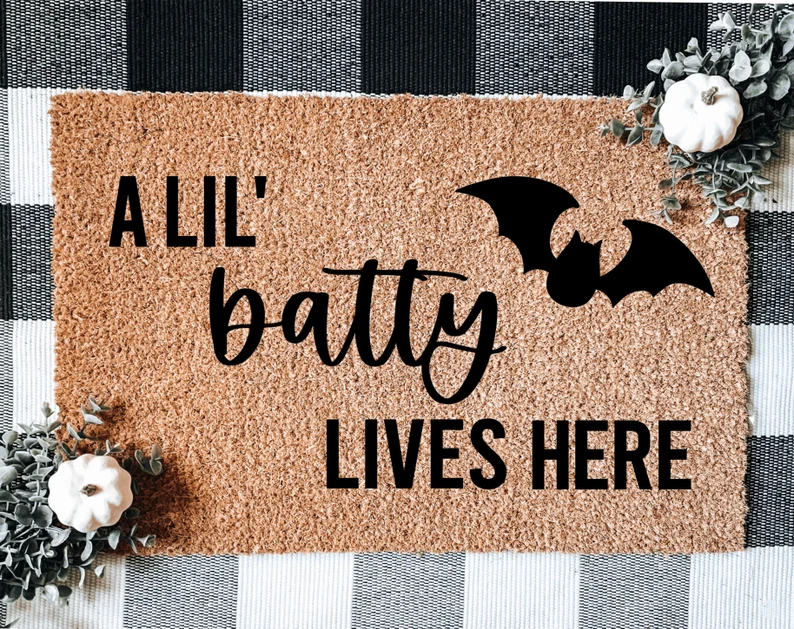 Batty Doormat, Pop Smoke Doormat, Fall Doormat, Halloween Doormat, Custom Doormat, Cute Doormat, Fall Decor, Door Mat, Doormat