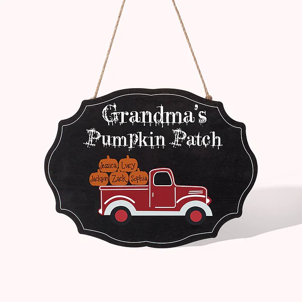 Custom Halloween Decor Front Door Pumpkin Wood Sign