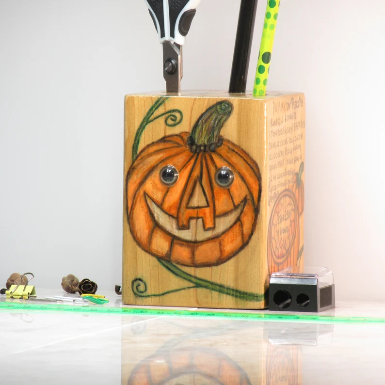 Pumpkin Winter Squash Pen Holder | Fall Recipe | Parts Of Pumpkin Diagram | Autumn Harvest Décor Pencil Holder