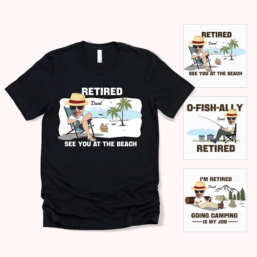 Personalized Photo Funny Retirement T-shirt Gift for Retirees
