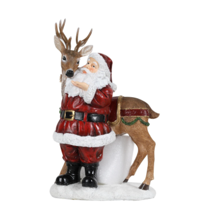 Santa With Reindeer Ornament