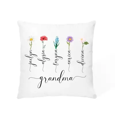 Custom Pillowcase with Birth Flower