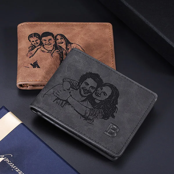 Billfold Custom Made Photo Leather Wallet