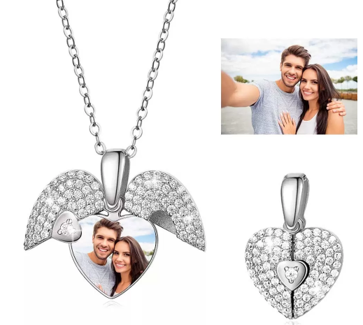 Custom Photo Necklace with Heart Locket