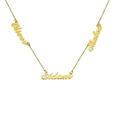 Personalized Three Name Neckalce