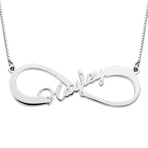 Personalized Single Infinity Name Necklace in Sterling Silver