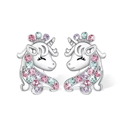 Unicorn Earrings with Zircon