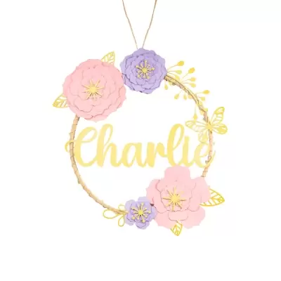 Custom Name Baby Wreath Flower Night Light