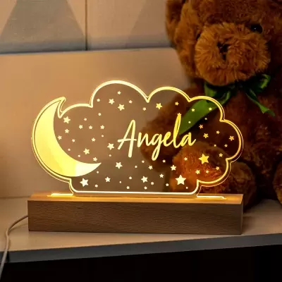 Personalized Moon and Stars Night Light