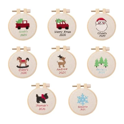 Personalized Christmas Embroidery Ornament for Children