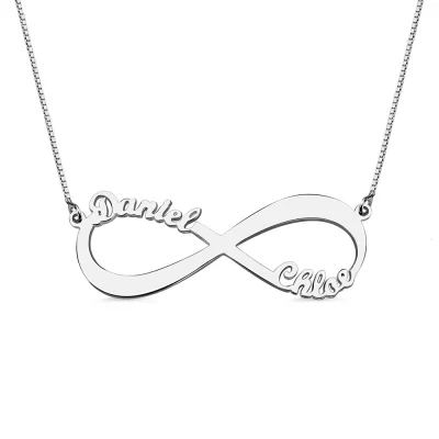 Personalized Infinity Symbol Necklace Double Name