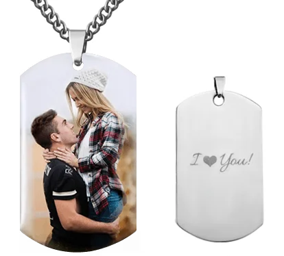 Stainless Steel Engravable Photo Necklace