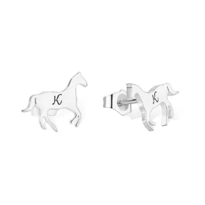 Horse Stud Earrings in Sterling Silver