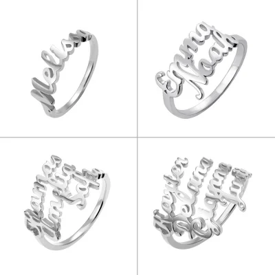 Personalized Multiple Name Ring in Silver