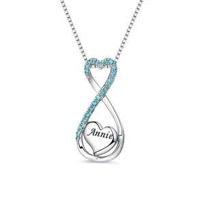 Engraved Heart Infinity Name Necklace
