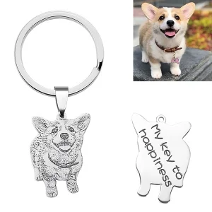 Engraved Pet Photo Keychain