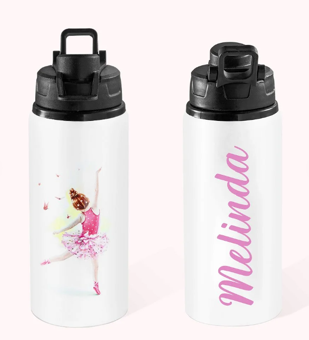 Personalized 20 OZ Stainless Steel Ballet Ballerina Water Bottle for Kids